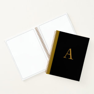 Black Monogrammed Art Sketchbook Notebook Gift