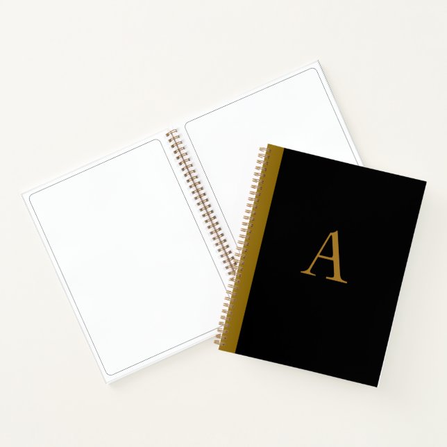 Black Monogrammed Art Sketchbook Notebook Gift (Inside)