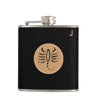 Black Monogrammed Flask - Zodiac - Scorpio