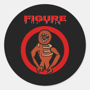 Black Monster Horror Game Doors Figure  Classic Round Sticker