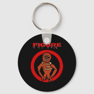 Black Monster Horror Game Doors Figure  Key Ring