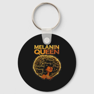 Black Month Pride Queen Blessed Melanin Magic Key Ring