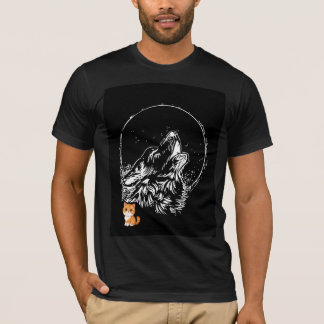 Black moon and wolf t-shirt design
