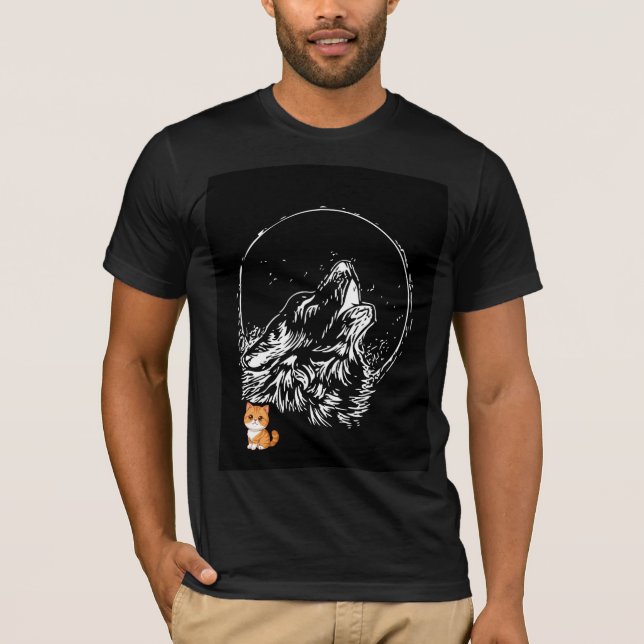 Black moon and wolf t-shirt design  (Front)