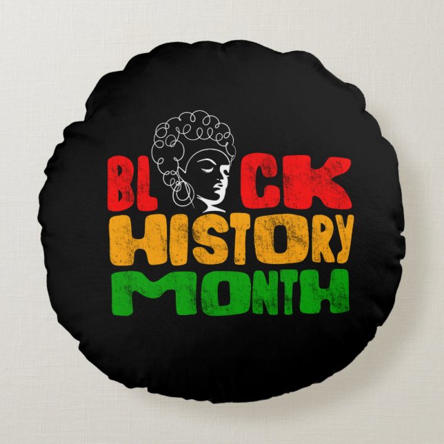 Black Moon Day Greeting Typography. Pillows (Front)