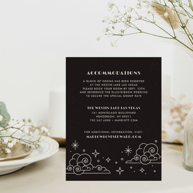 Black Moon & Stars Celestial Wedding Enclosure Card (Creator Uploaded)