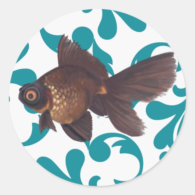 Black Moor Goldfish Sticker (Front)