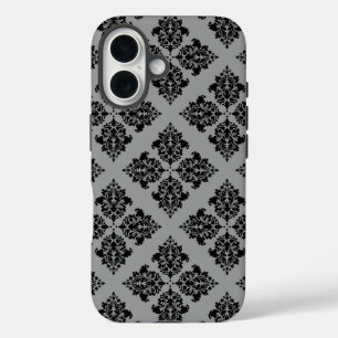 Black Moroccan Damask iPhone 16 Case
