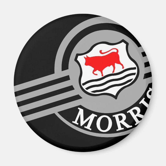 Black Morris Minor Fridge Magnet (Front)