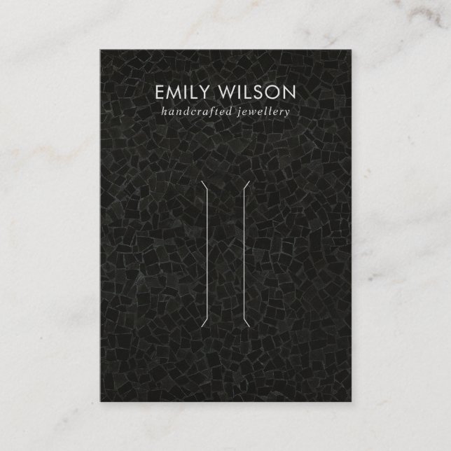 BLACK MOSAIC TEXTURE HAIR CLIP DISPLAY CARD (Front)