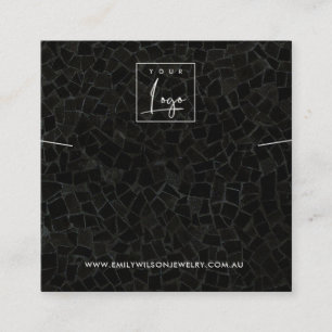 BLACK MOSAIC TEXTURE NECKLACE BRACELET DISPLAY SQUARE BUSINESS CARD