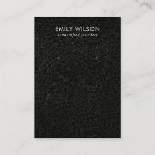 BLACK MOSAIC TEXTURE STUD EARRING DISPLAY CARD