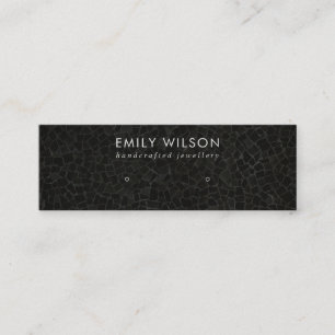 BLACK MOSAIC TEXTURE STUD EARRING DISPLAY CARD