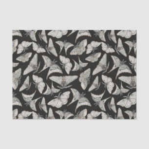 Black Moth Butterfly Pattern Halloween Tissue Paper