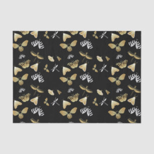 Black Moth Butterfly Pattern Tissue Paper