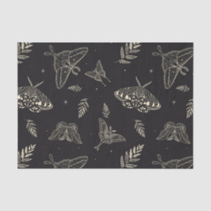 Black Moth Butterfly Pattern Tissue Paper