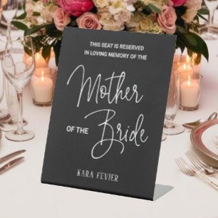 Black Mother Bride Memorial Chair Reserved Wedding Pedestal Sign