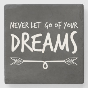Black Motivational Dreams Happiness Goals Success Stone Coaster