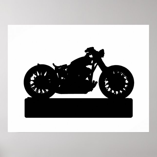 Black motorcycle for walls poster (Front)