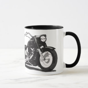 Black motorcycle mug