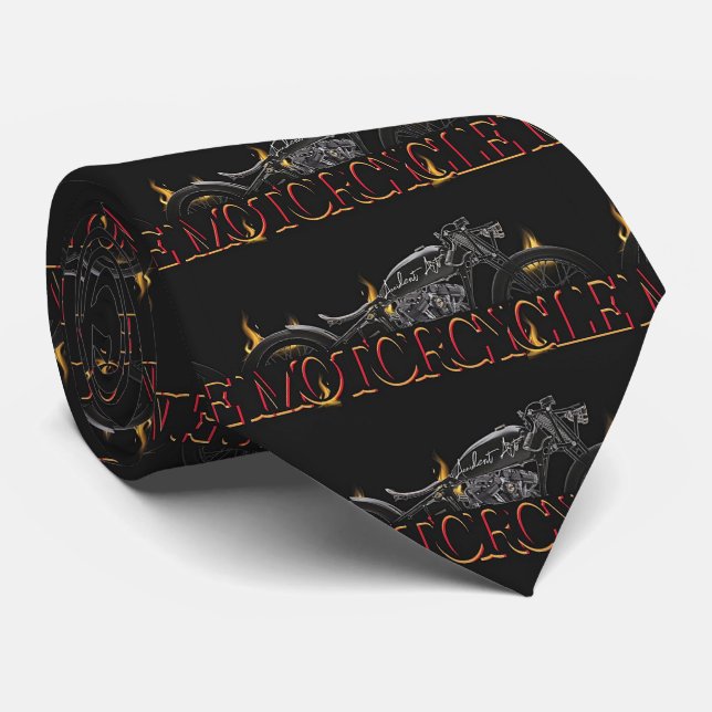 Black Motorcycle neck tie (Rolled)
