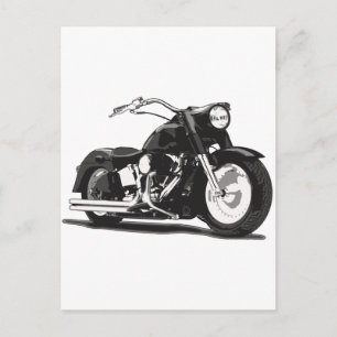 Black motorcycle postcard