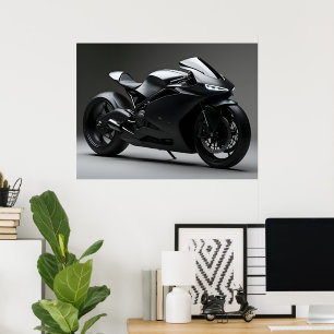 Black Motorcycle Poster
