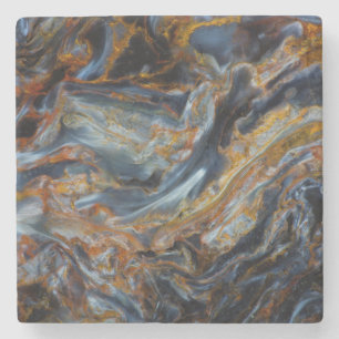 Black Mottled Pietersite Stone Coaster
