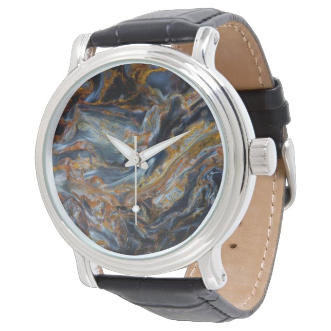 Black Mottled Pietersite Watch (Angled)