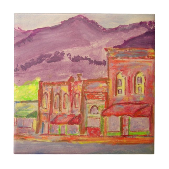 black mountain art ceramic tile (Front)
