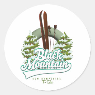 Black Mountain New Hampshire Ski logo. Classic Round Sticker