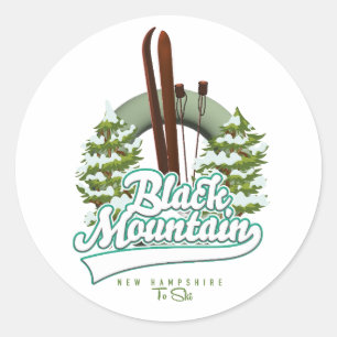 Black Mountain New Hampshire Ski logo. Classic Round Sticker