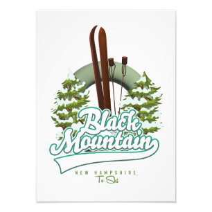 Black Mountain New Hampshire Ski logo. Photo Print