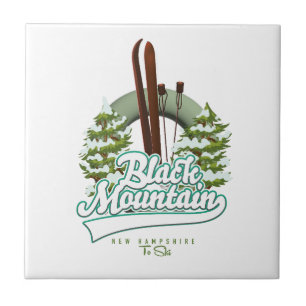 Black Mountain New Hampshire Ski logo. Wood Wall A Ceramic Tile