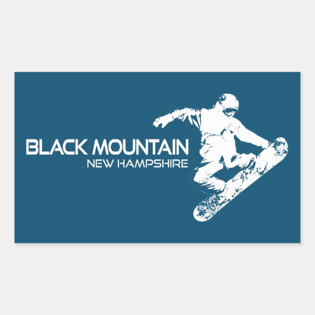 Black Mountain Ski Area New Hampshire Snowboarder Rectangular Sticker (Front)