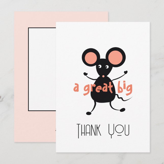 Black mouse holiday card (Front/Back)