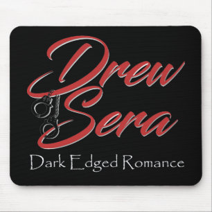 Black mousepad with Drew Sera's logo