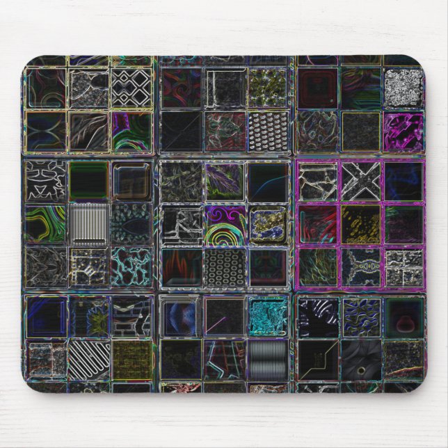 Black Mouspad with Colourful Accent Mouse Pad (Front)