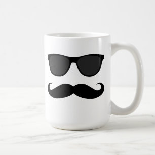 Black Moustache and Sunglasses Humour Coffee Mug