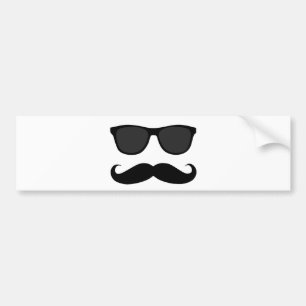 Black Moustache and Sunglasses Humour Gift Bumper Sticker