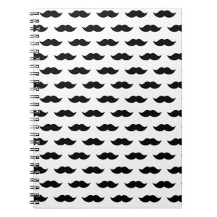 Black Moustache Background Notebook