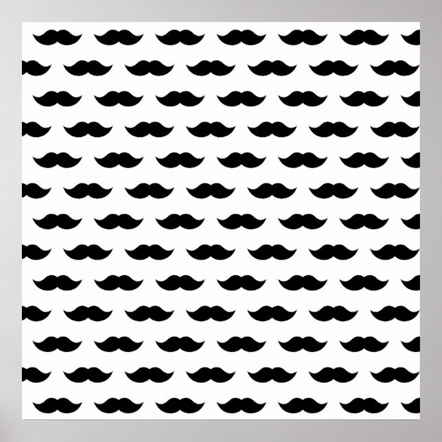 Black Moustache Background Poster (Front)