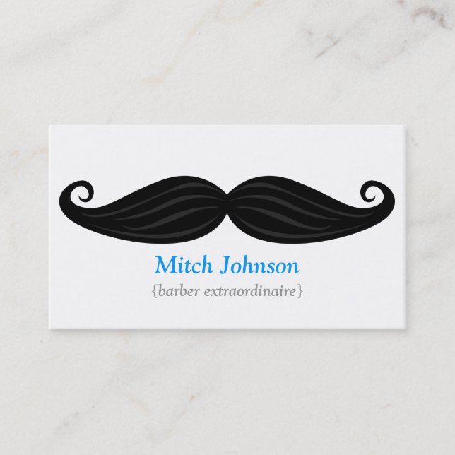 Black Moustache Bizcard Business Card (Front)