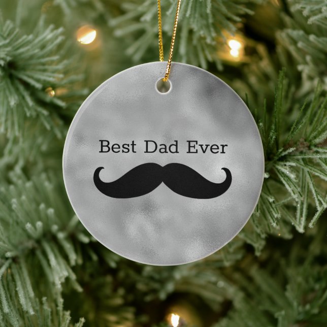 Black Moustache Ceramic Ornament (Tree)