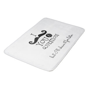Black Moustache Humour Bath Mat