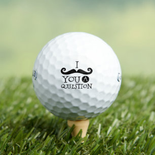 Black Moustache Humour Golf Balls
