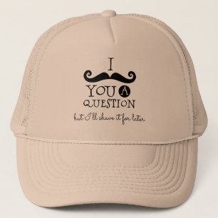 Black Moustache Humour Trucker Hat