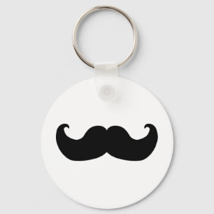 Black Moustache Key Ring