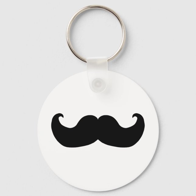 Black Moustache Key Ring (Front)