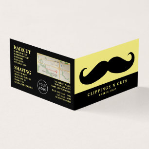 Black Moustache, Men's Barbers Loyalty Card, Business Card